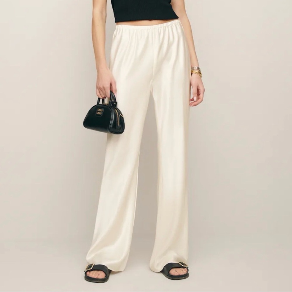 NWT Reformation Gale Satin Mid Rise Bias Pant in Size S